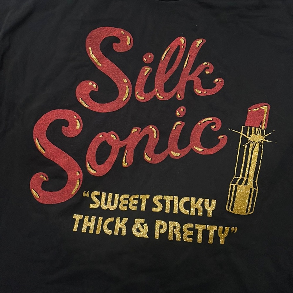 NEW Silk Sonic Sweet, Sticky Thick & Pretty official concert t-shirt tee Vegas